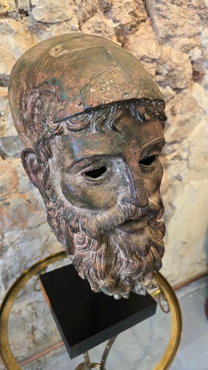 Tête Guerrier Grecque De Riace En Bronze-photo-4