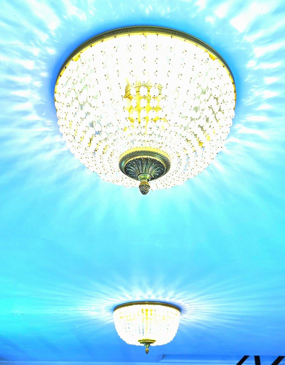 Pair Of Large 55cm Tassel Ceiling Lights-photo-1