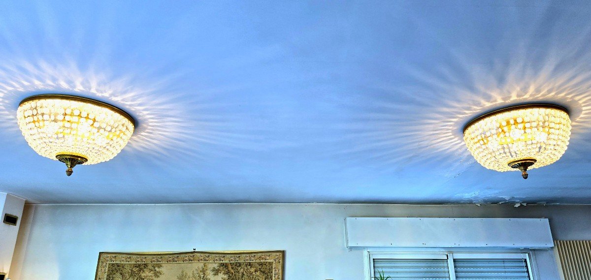 Pair Of Large 55cm Tassel Ceiling Lights-photo-2