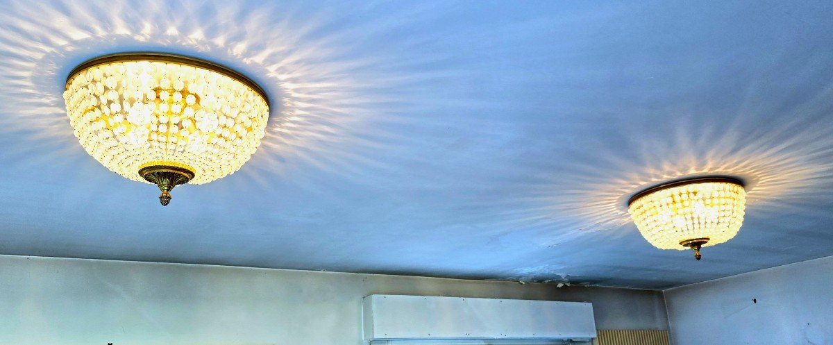 Pair Of Large 55cm Tassel Ceiling Lights-photo-3