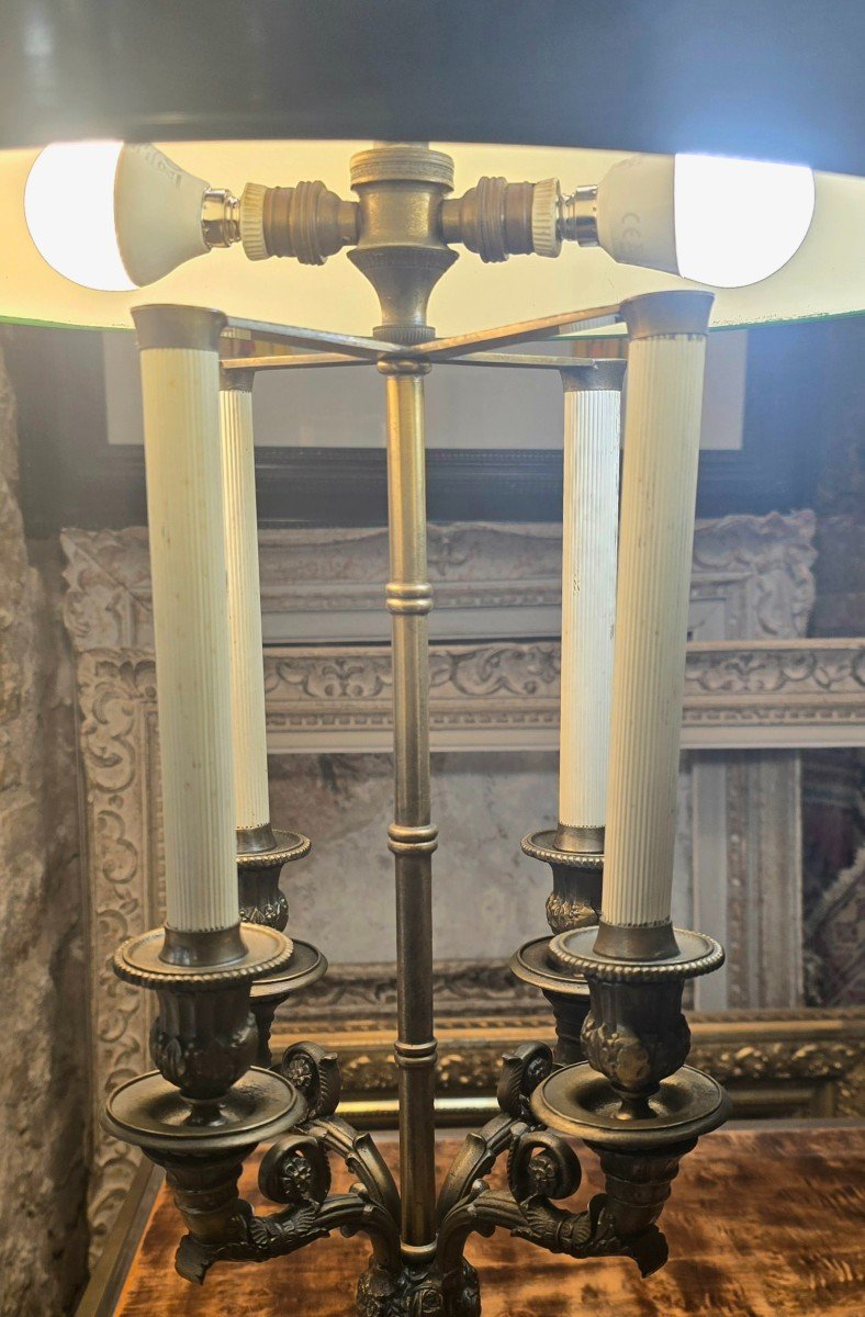 Empire Style Bronze Bouillotte Lamp, Early 20th Century-photo-3