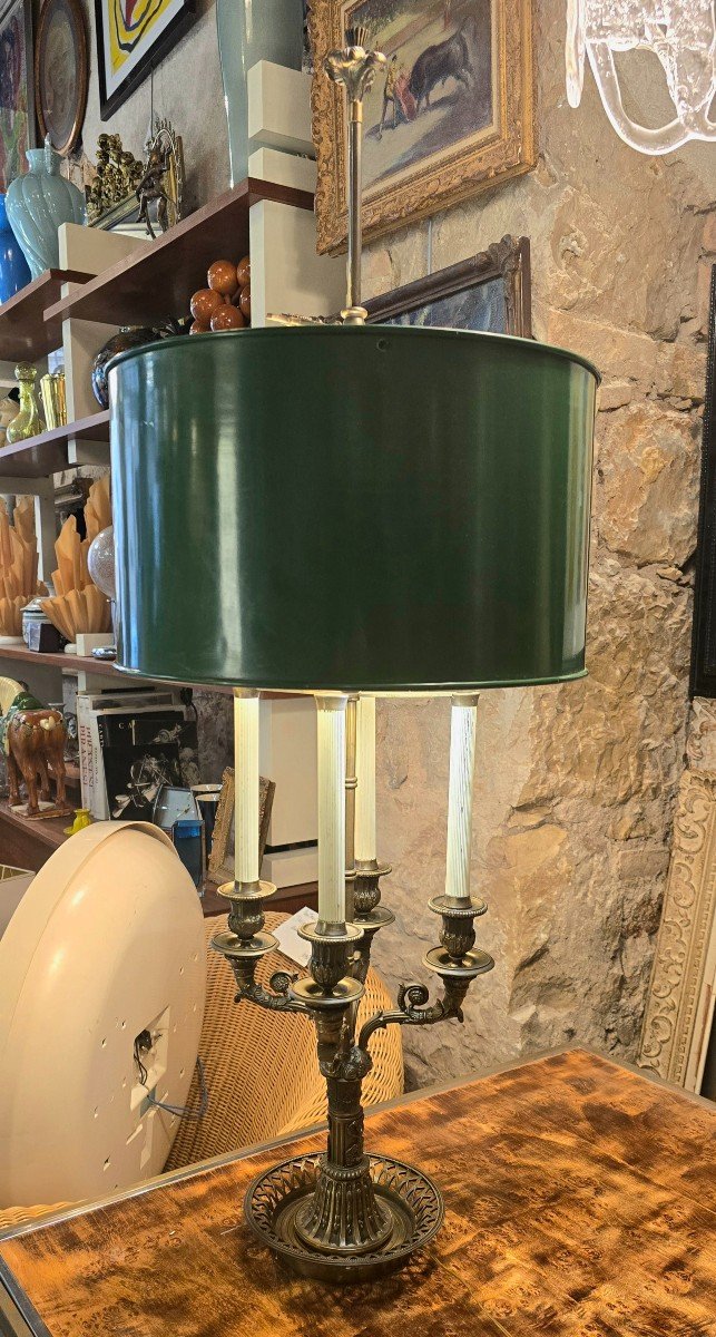 Empire Style Bronze Bouillotte Lamp, Early 20th Century