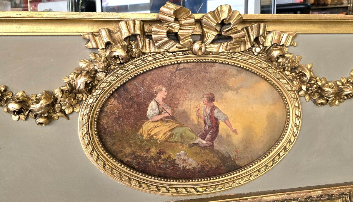 Louis XVI Style Trumeau Mirror - 19th Century-photo-3