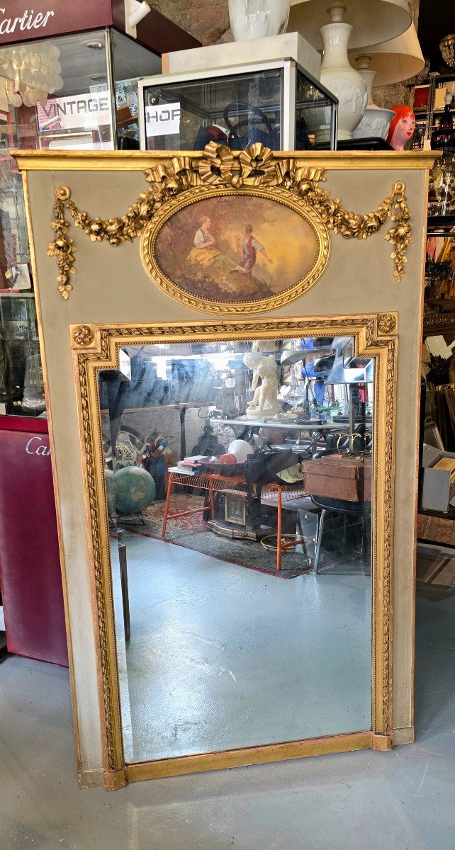 Louis XVI Style Trumeau Mirror - 19th Century