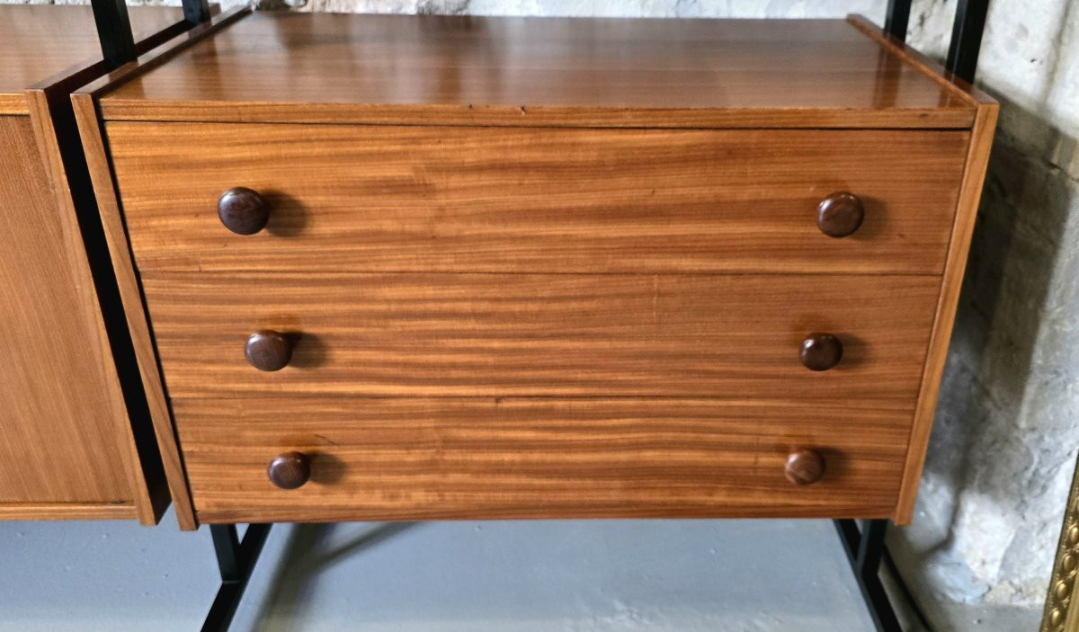 Vintage Italian Modular Teak Bookcase 1960-photo-2