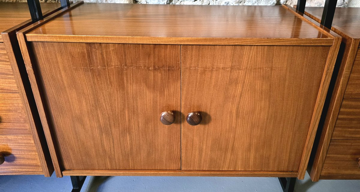 Vintage Italian Modular Teak Bookcase 1960-photo-4