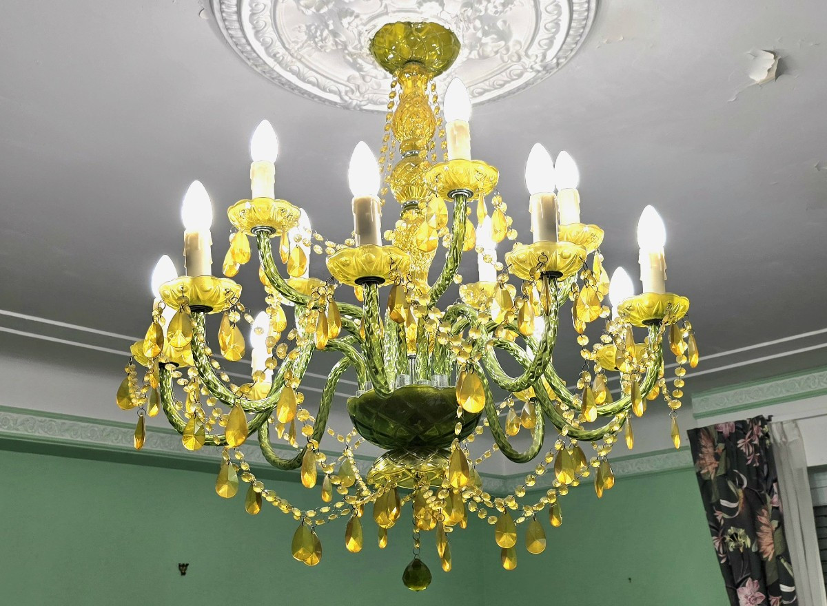 Large Vintage Murano Chandelier 14 Lights