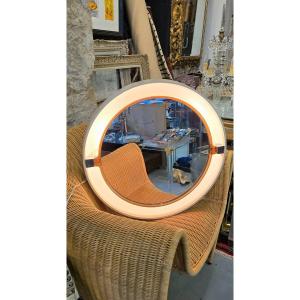 Vintage Allibert A41 Backlit Bathroom Mirror Space Age France 1970