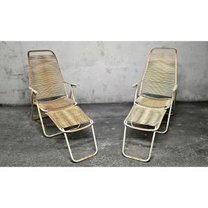 Set Of 2 Spaghetti Deckchairs - Scoubidou