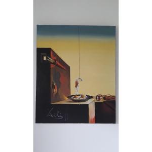 Salvador Dali Célèbre Tableaux Peintures Surréalistes  Oeufs Dans l'Assiette