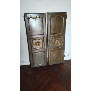 Deux Portes d'Armoire 18eme En Chêne