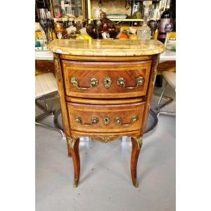 Louis XV Marquetry Half-moon Console