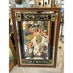 Vintage Schweppes Mirror, Bar, Art Deco 88 Cm