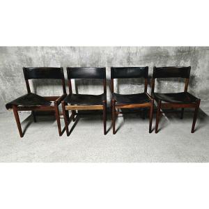 Set Of 4 Arne Vodder Chairs, To Be Restored - Vintage Scandinavian 1960