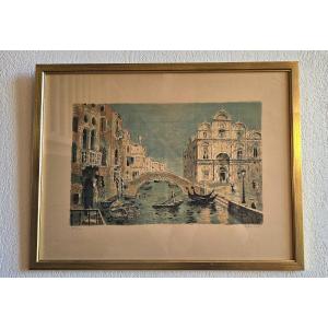 Lithographie En Couleur - Venise - Roland Oudot (1897-1981)