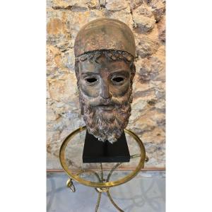 Greek Warrior Head From Riace In Bronze