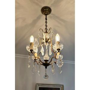 Louis XV Style Brass Cage And Mount Chandelier