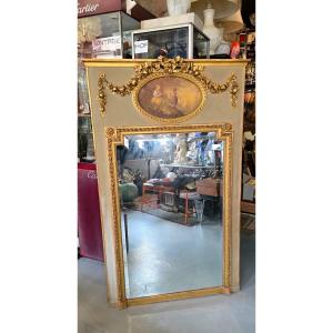 Miroir Trumeau De Style Louis XVI - XIXe