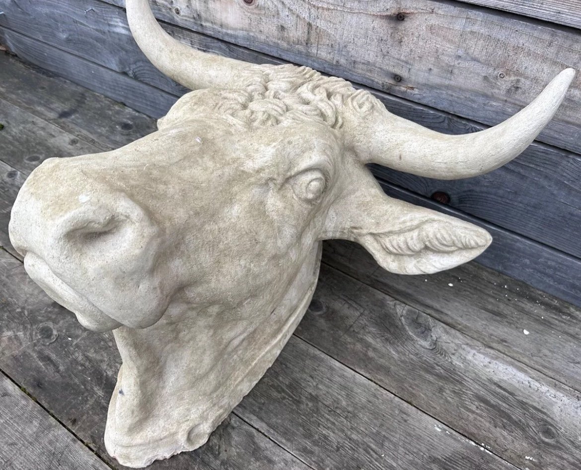 Terracotta Cow Head Beef Butcher Shop Old 19th Century Kitchen