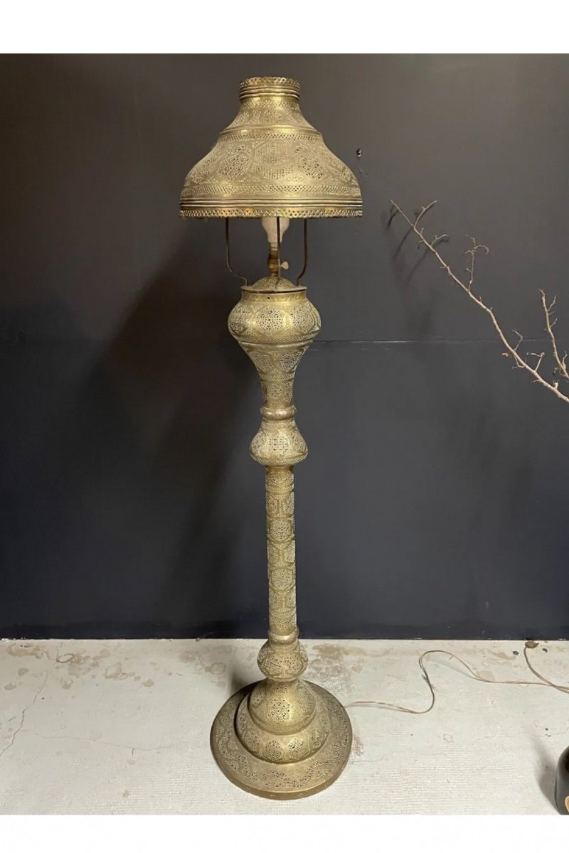 Arabic Floor Lamp Lamp Base Islamic Art Bronze Syria Persia Türkiye Arabic