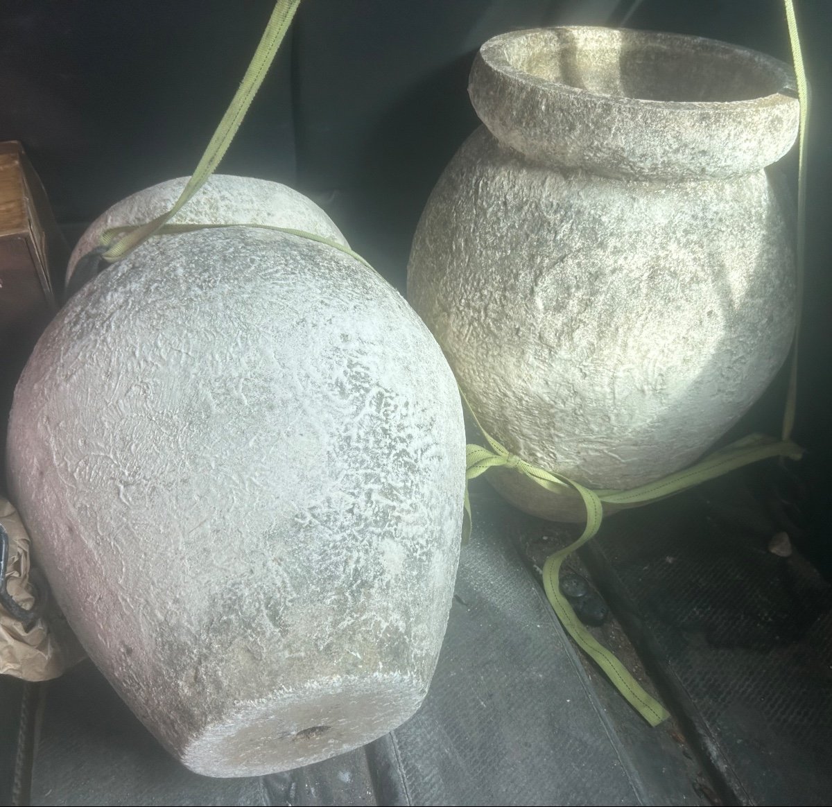 Paire De Jarre Pot Vase De Jardin Ciment Willy Guhl