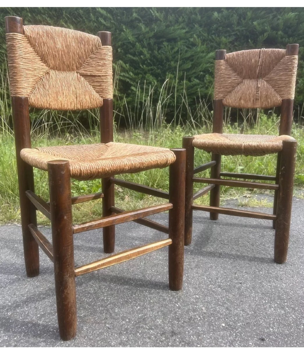 Pair Of Bauche Model Chairs By Charlotte Perriand Vintage Design 19