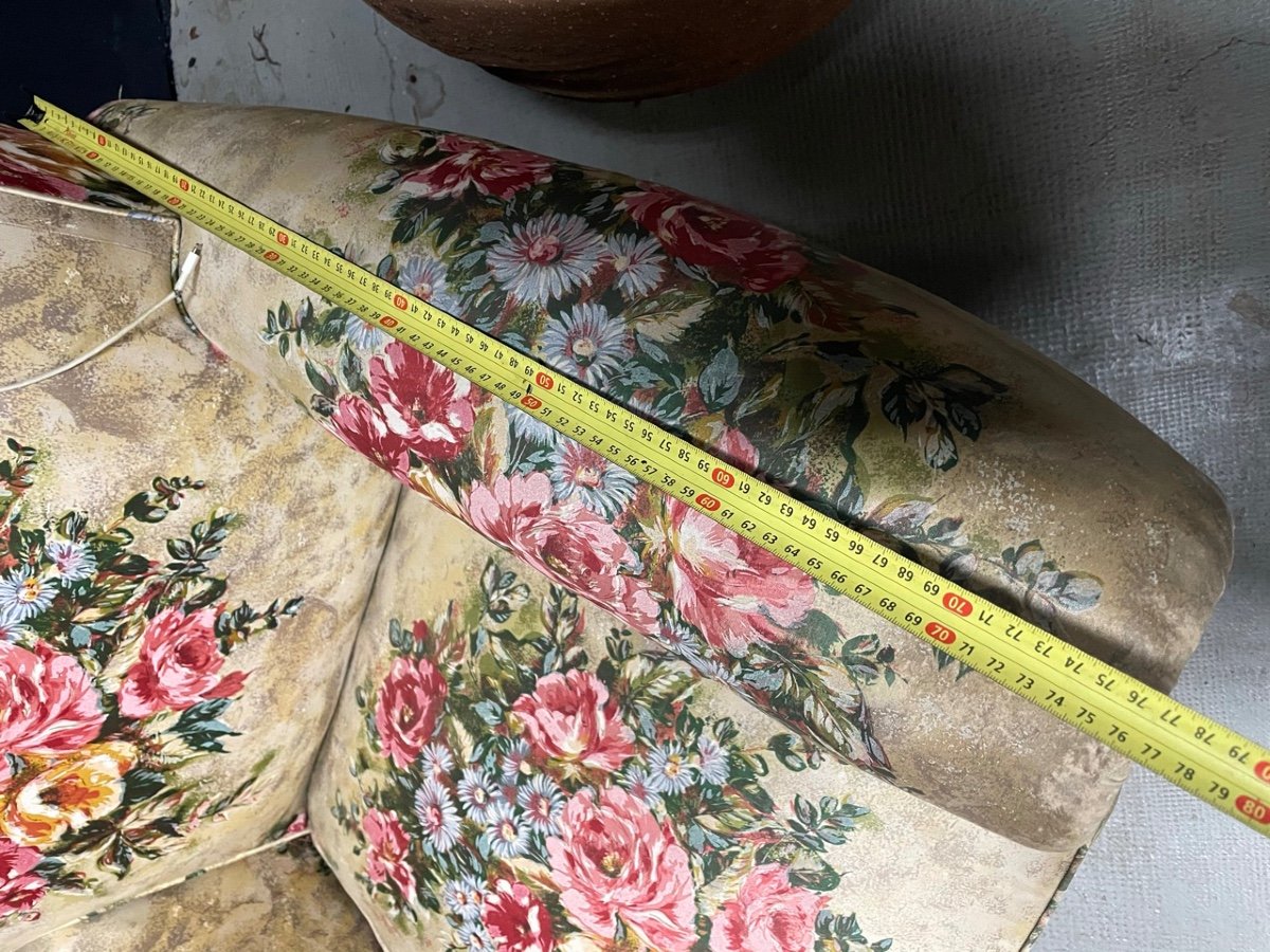 Pair Of Flower Tapestry Club Armchair-photo-3