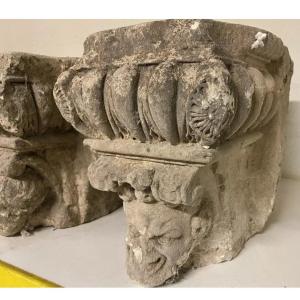 Pair Of High Period Sculptures Carved Stone Gargoyle Architecture Castle