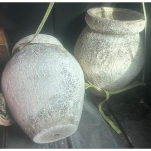 Pair Of Cement Garden Vase Jar Willy Guhl