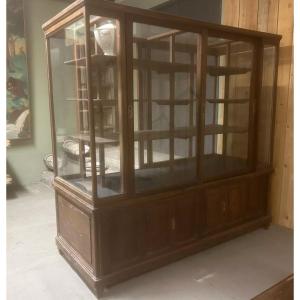 Antique Middle Display Case Exhibition Shop Museum Collection 190x190x80cm