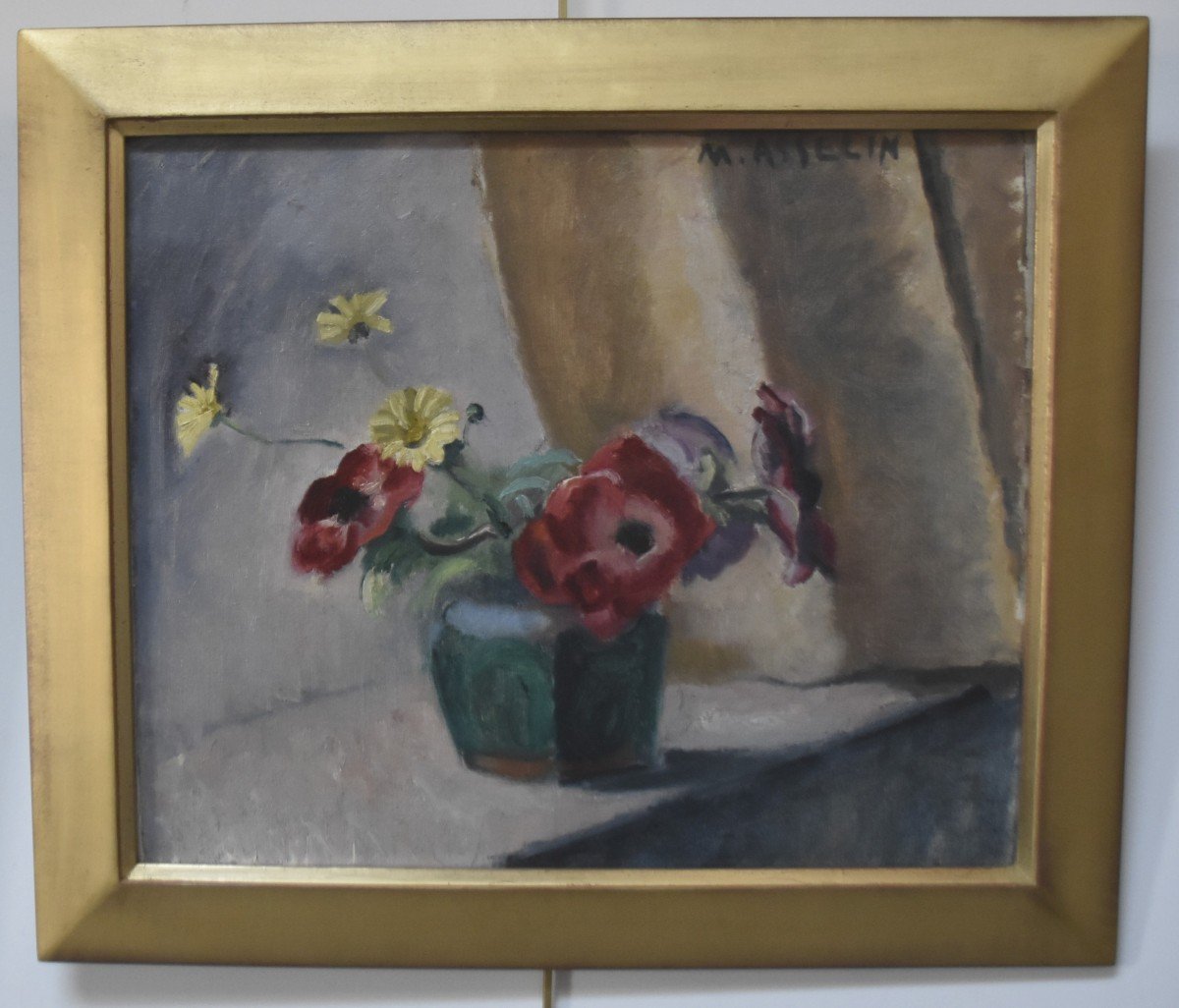Maurice Asselin (1882-1947) Les Anémones, Oil On Canvas Signed-photo-3