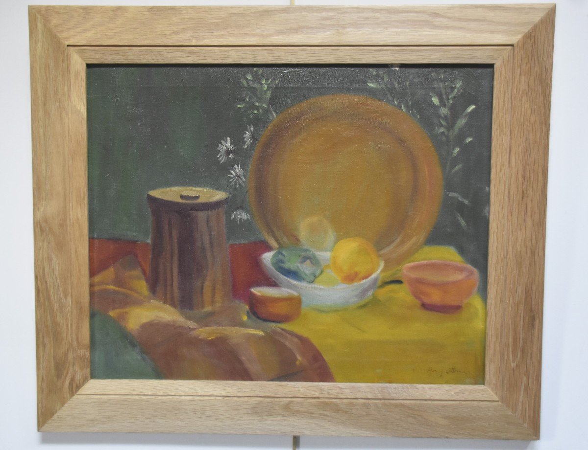 Henri Ottmann (1877-1927) Still Life, Oil On Canvas Signed  -photo-2