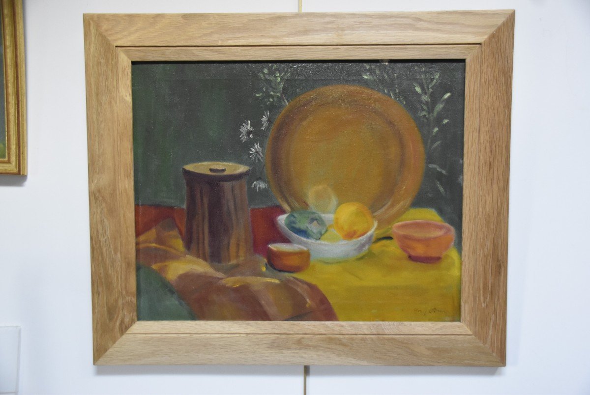 Henri Ottmann (1877-1927) Still Life, Oil On Canvas Signed  -photo-3