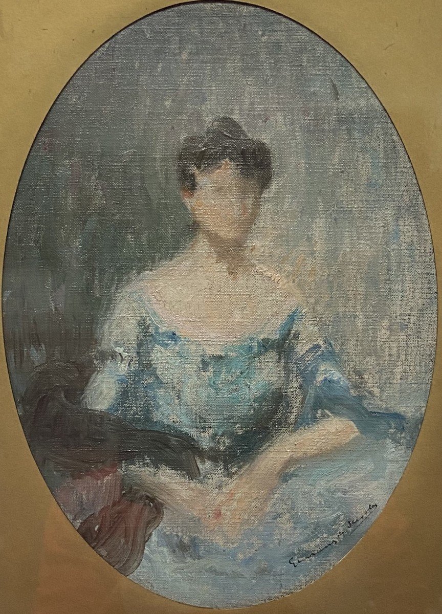 Lucien-Victor Guirand de Scévola ( 1871 - 1950) Portrait d'une dame, une esquisse,  Huile  