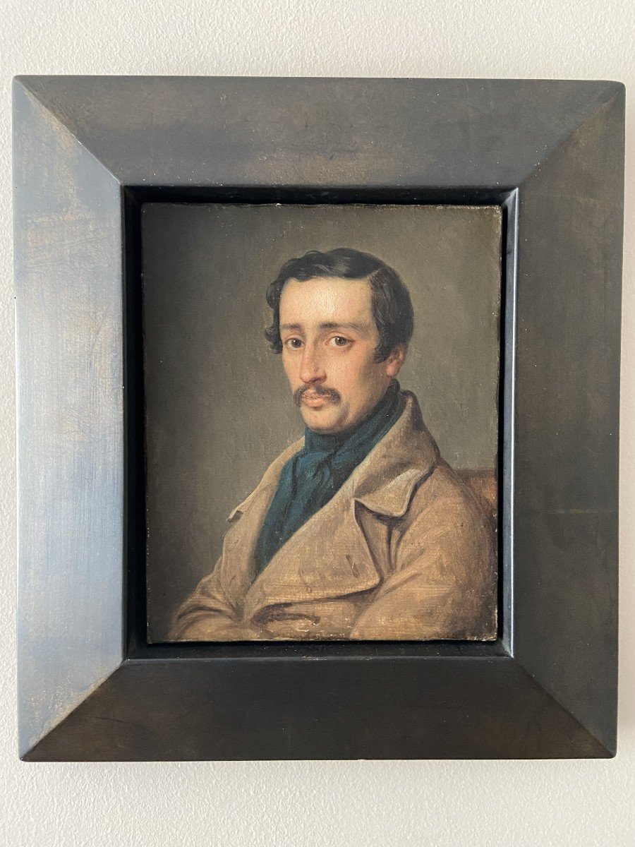 Attribué à Charles De Steuben (1788-1856)  Portrait d'Homme,  Huile Sur Toile-photo-1