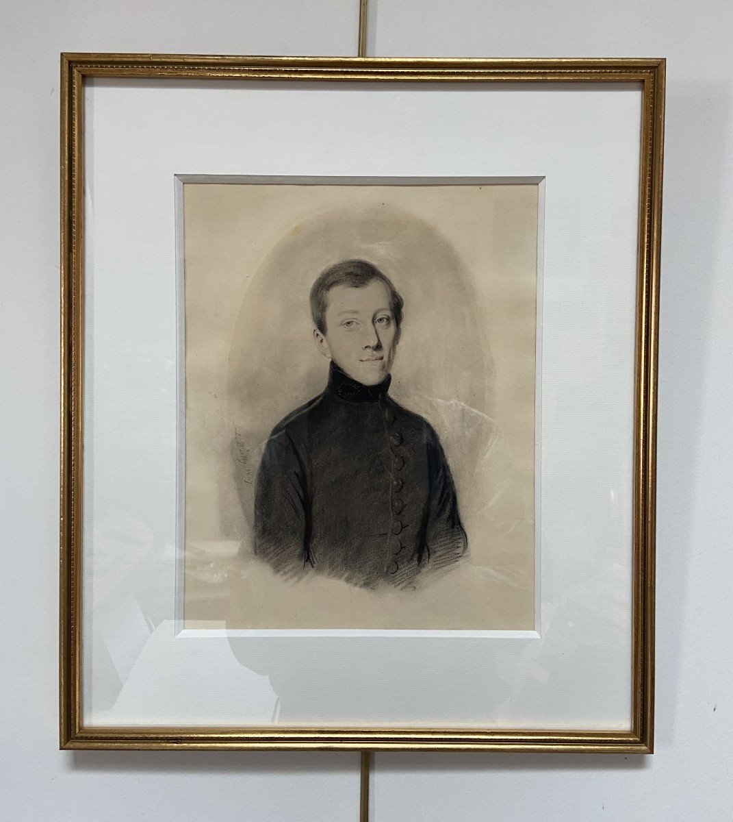 Jules Boilly (1796-1874)  Portrait d'un jeune homme en uniforme, signé et daté 1837-photo-2