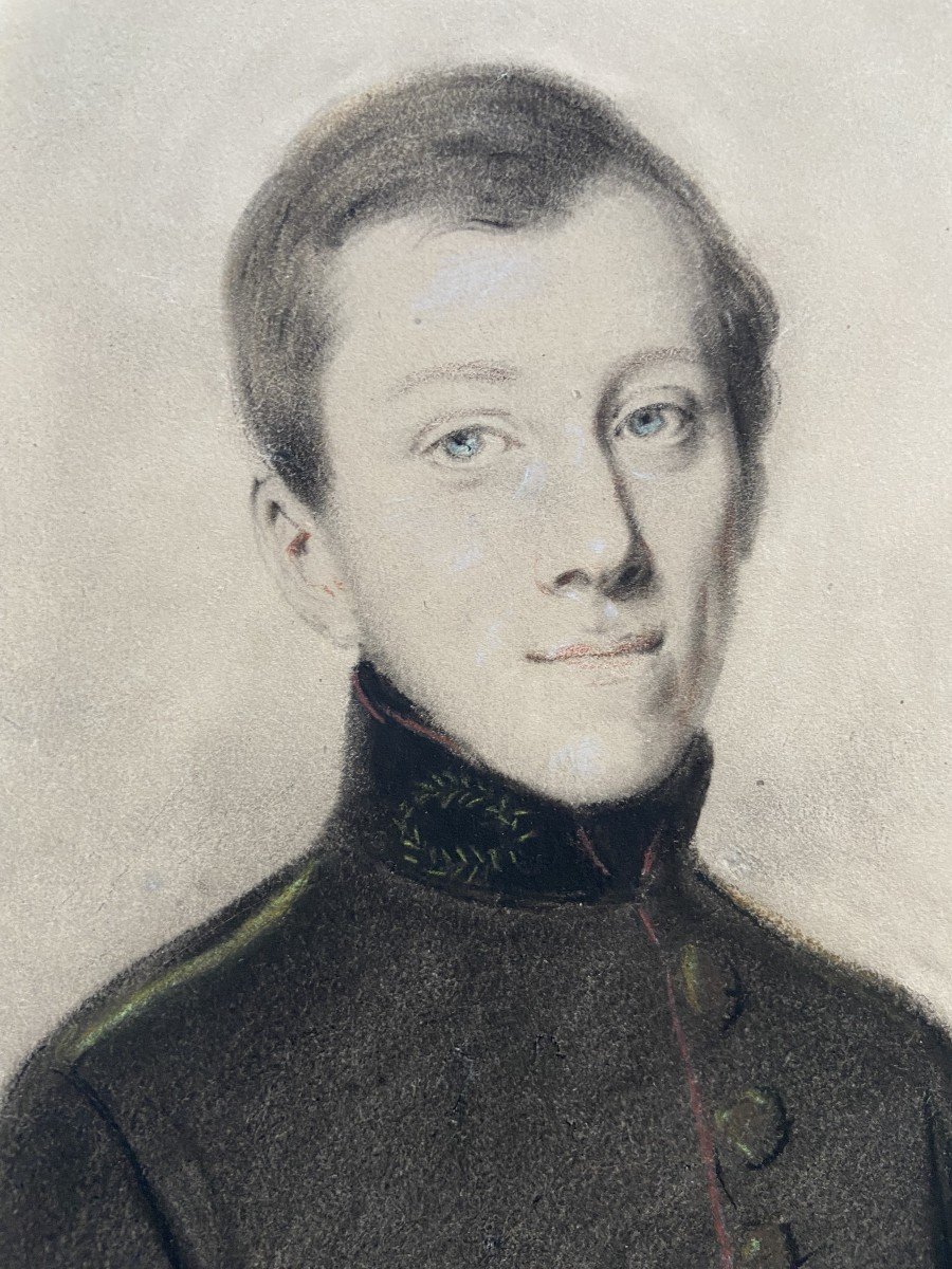 Jules Boilly (1796-1874)  Portrait d'un jeune homme en uniforme, signé et daté 1837-photo-1