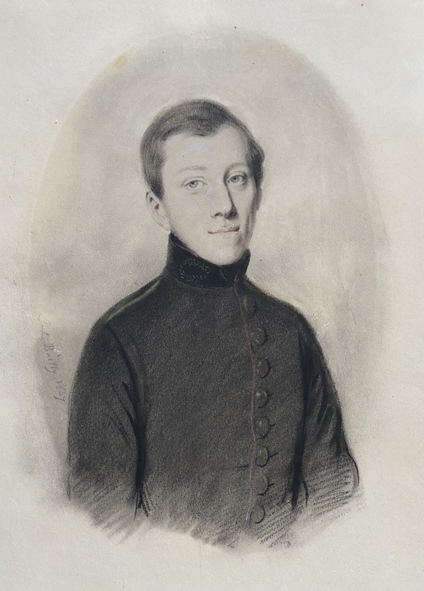 Jules Boilly (1796-1874)  Portrait d'un jeune homme en uniforme, signé et daté 1837