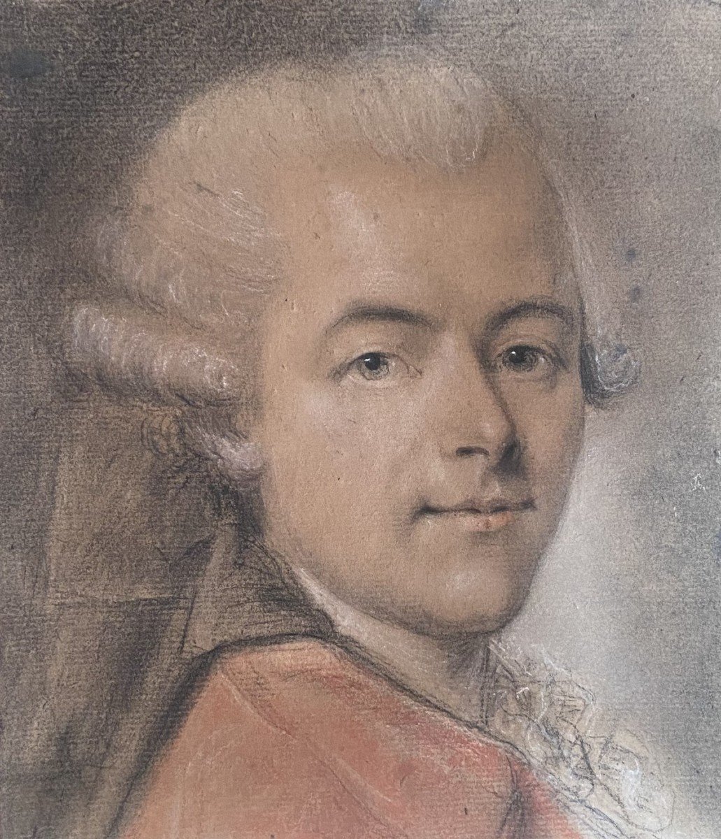 French School Of The 18th Century Portrait Of A Gentleman, Pastel-photo-4