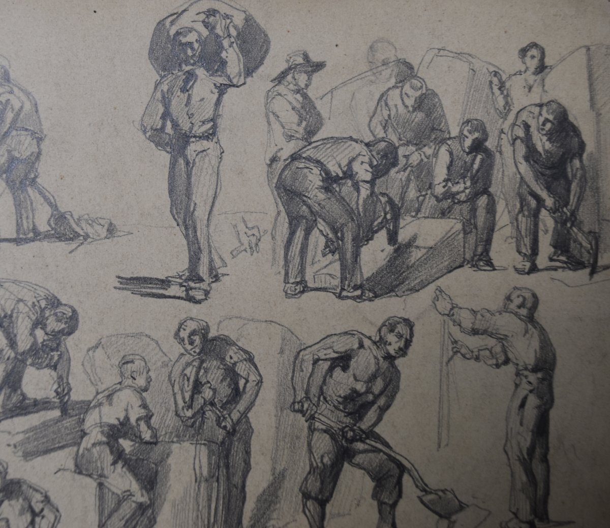 Monogrammist Dc, France 19th Century, Different Types Of Workers, Drawing-photo-3