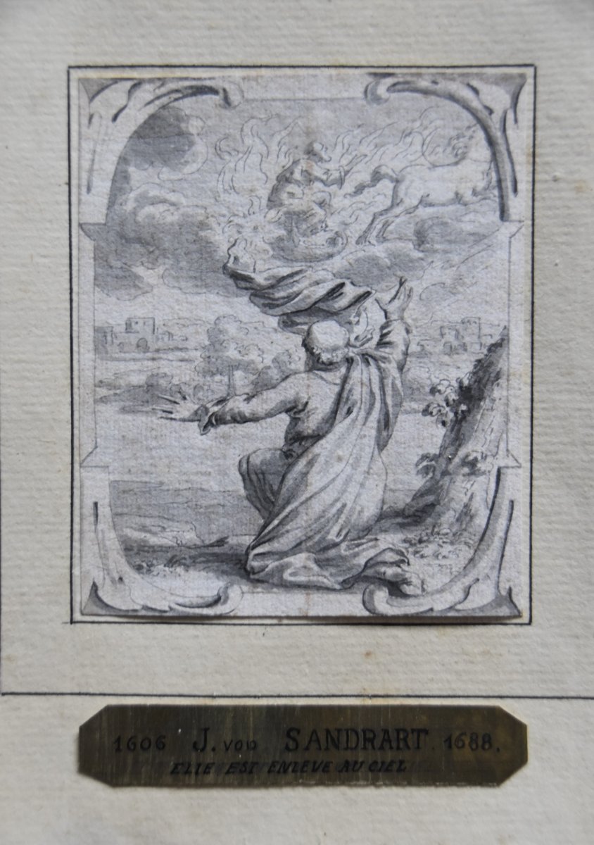 Joachim Von Sandrart (1606-1688) Biblical Episodes, 3 Original Drawings-photo-5