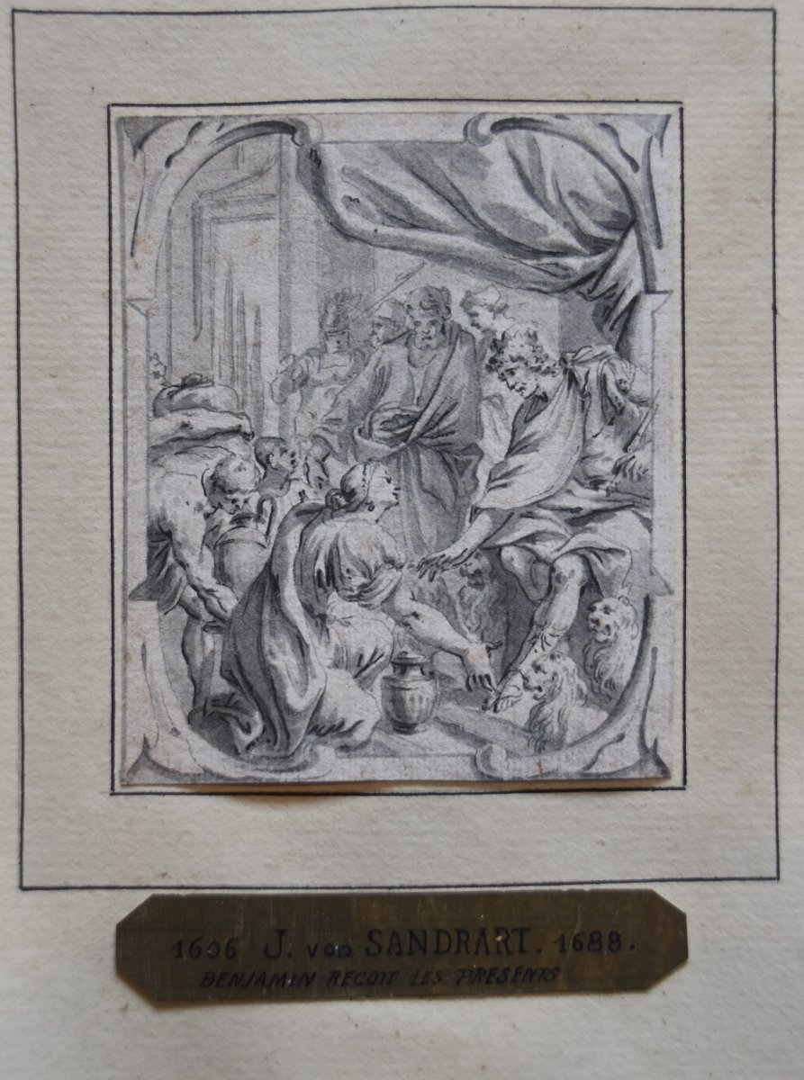 Joachim Von Sandrart (1606-1688) Biblical Episodes, 3 Original Drawings-photo-6