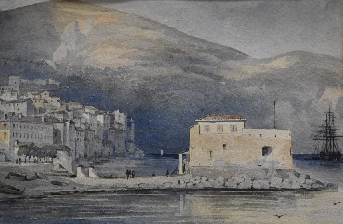 French School Of The XIXth Century, Villefranche Sur Mer, Watercolor