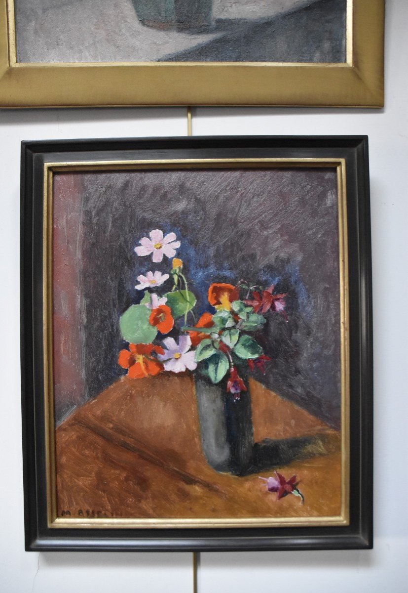 Maurice Asselin (1882-1947), Bouquet De Fleurs, Huile Sur Toile Signée  -photo-1