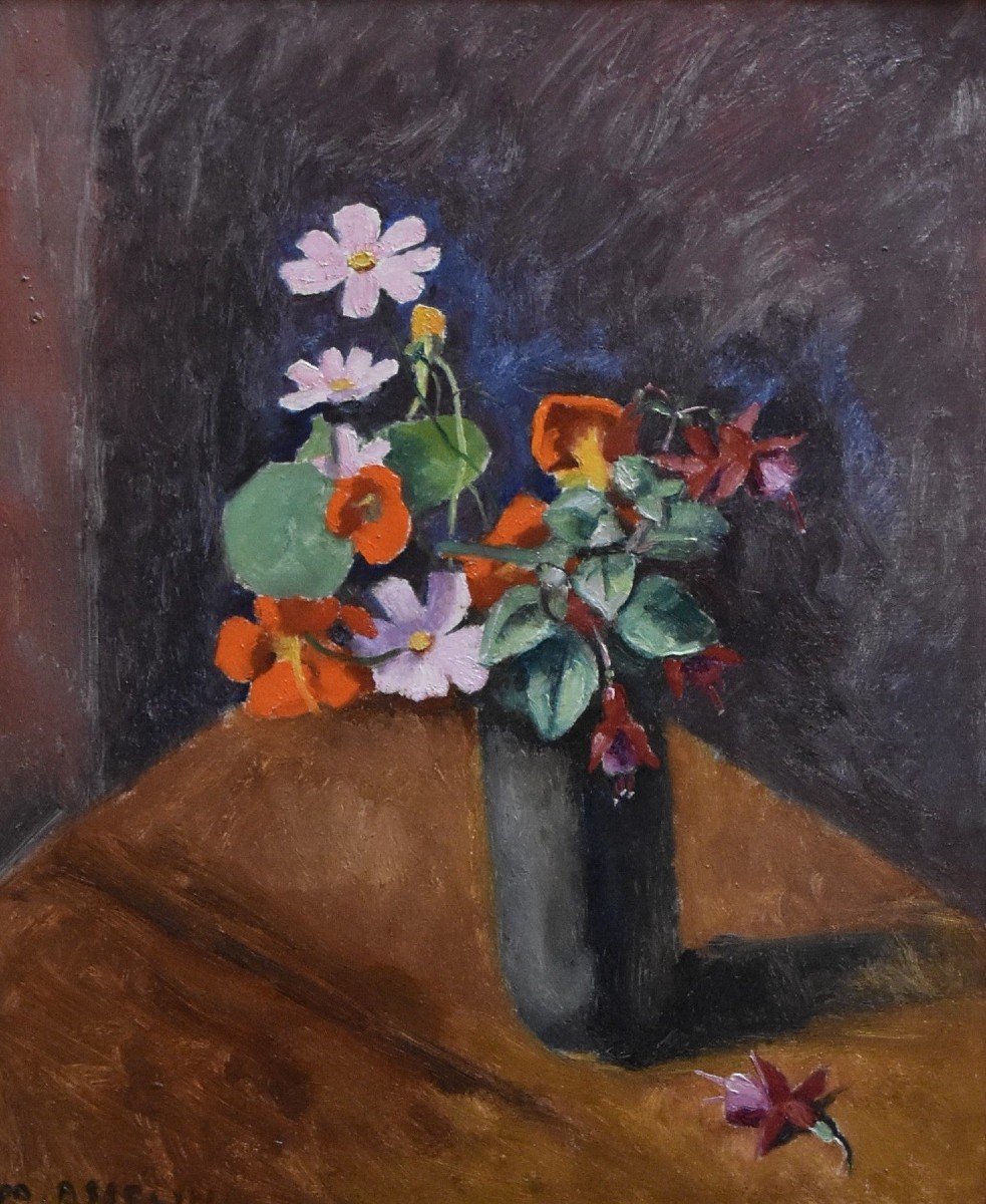 Maurice Asselin (1882-1947), Bouquet De Fleurs, Huile Sur Toile Signée  