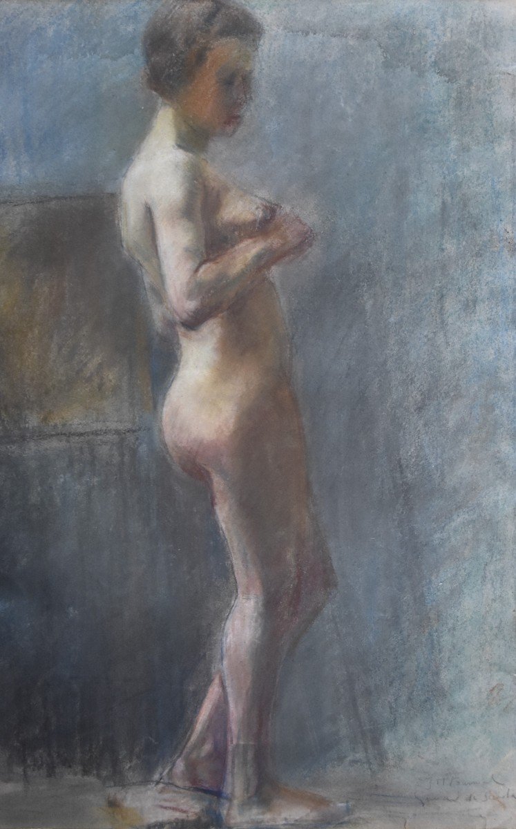 Lucien-Victor Guirand de Scevola (1871-1950) Nu féminin, pastel signé