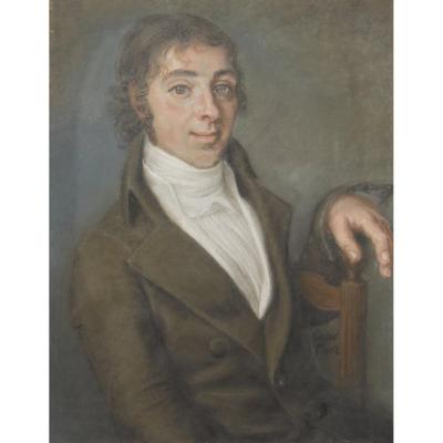 Boissier, Portrait de Jeune Homme, 1802, Pastel signé et daté