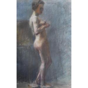 Lucien-Victor Guirand de Scevola (1871-1950) Nu féminin, pastel signé