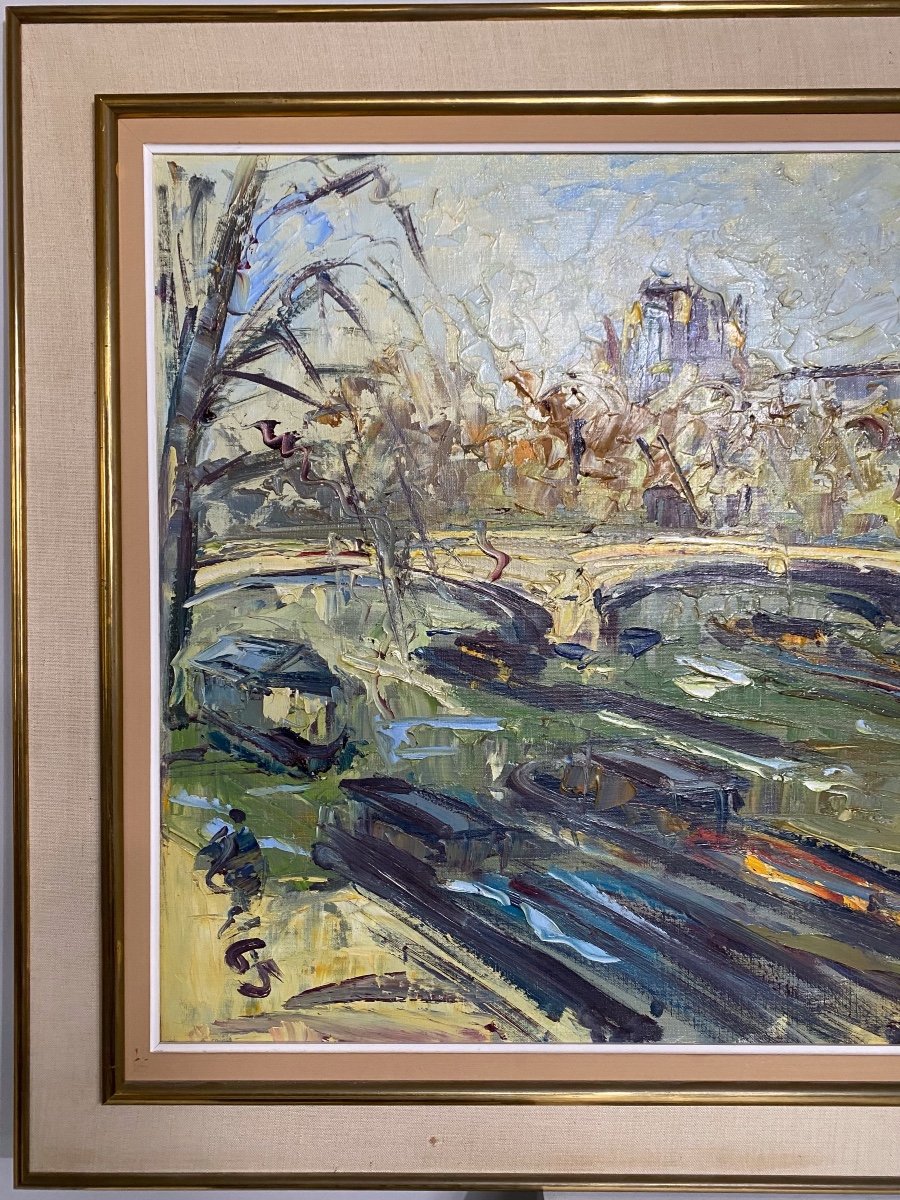 Huile Sur Toile De Paris, Signée Georges Berger, XX ème Siècle.-photo-2