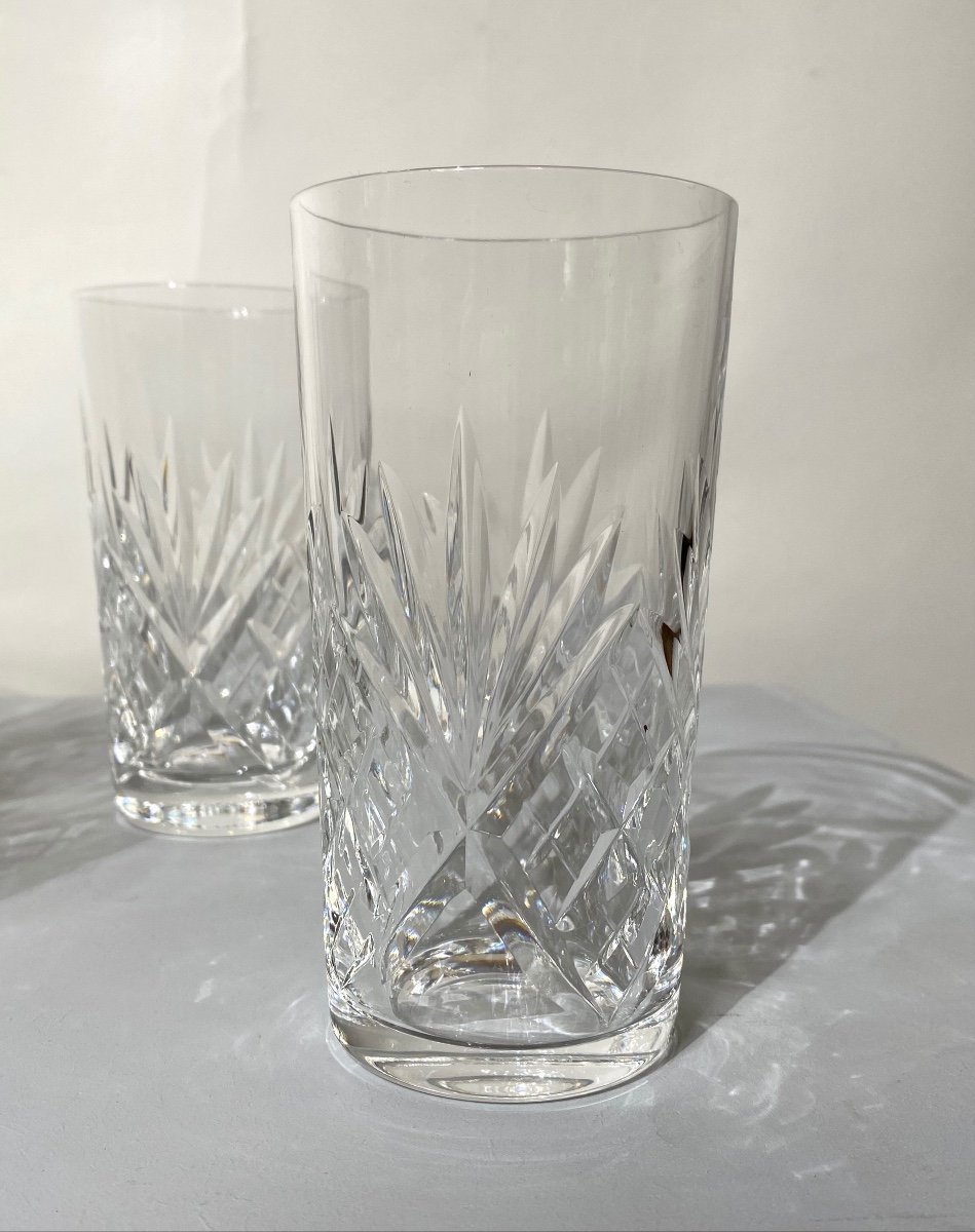 Series Of Eight Saint-louis Crystal Glasses, Chantilly Model.-photo-3